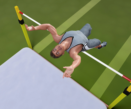 Image jump athlete 3D illustrationの写真素材
