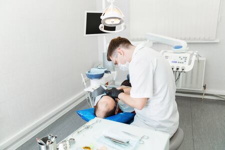 Doctor and patient. The concept of dentistry.の写真素材