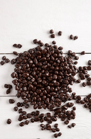 Candies on a white wooden background.の写真素材
