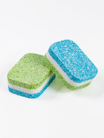 Two tablets isolated on a white background.の写真素材