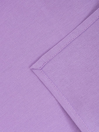 Purple napkin close-up. High-quality fabric and tailoring.の写真素材