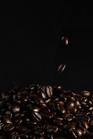 Strewing coffee beans backgroundの写真素材