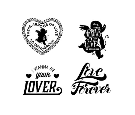 Vector illustration Valentine day logo collection.のイラスト素材