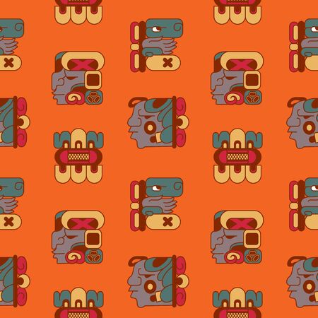 vector illustration aztec seamless doodle patternのイラスト素材