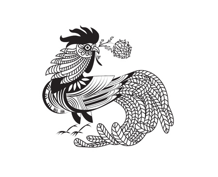 vector illustration rooster patternのイラスト素材