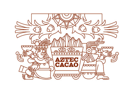 Aztec cacao pattern for chocolate package design