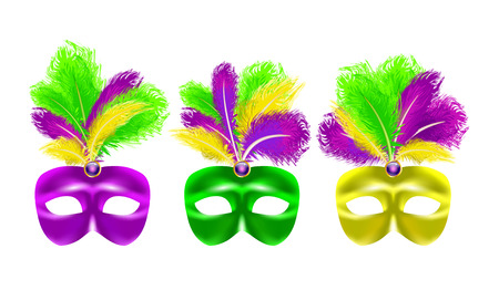 Mardi Gras festival poster with carnival maskのイラスト素材