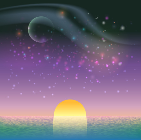 Vector illustration summer seaside poster.のイラスト素材