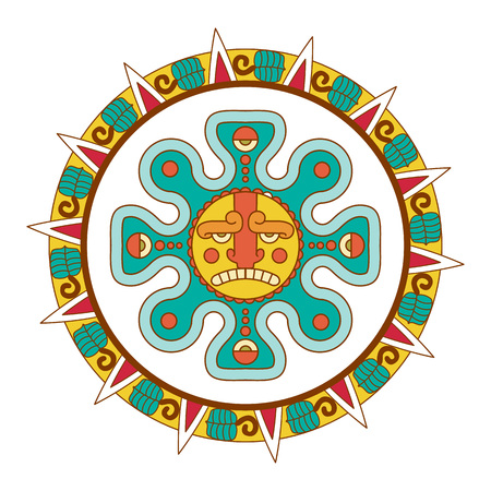 Illustration of aztec decorative pattern for chocolate package design.のイラスト素材