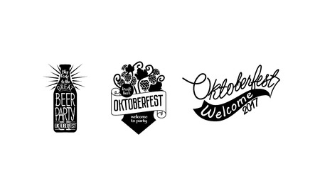 Illustration symbol collection for Oktoberfest in vintage style.のイラスト素材