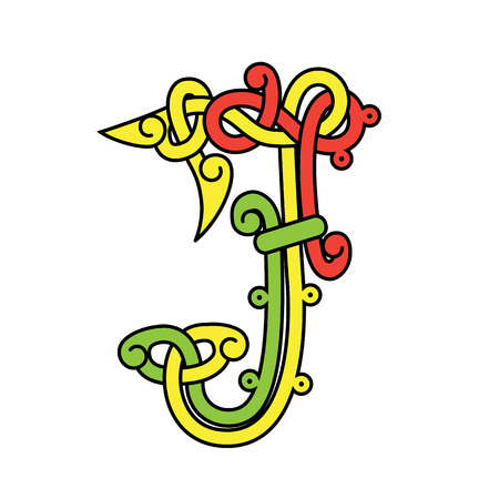 Vector illustration abstract design letter Jのイラスト素材