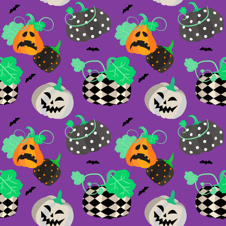 Vector illustration Halloween holiday poster with decorate text and pumpkin.のイラスト素材