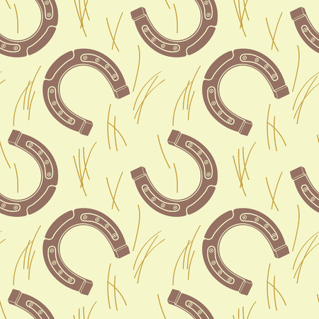 Vector illustration horseshoe seamless pattern.のイラスト素材
