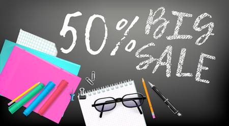 Vector illustration poster to school theme.のイラスト素材