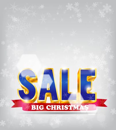 Vector illustration Christmas sale poster.のイラスト素材