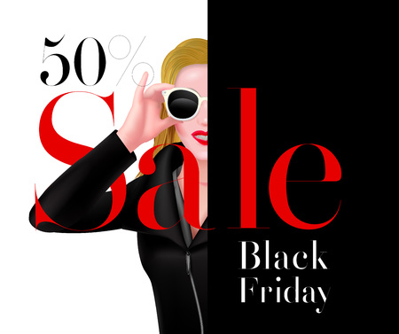 Vector illustration black friday poster.のイラスト素材