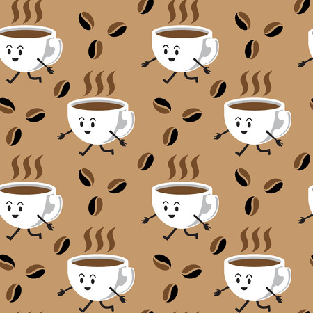 Vector illustration coffee seamless pattern.のイラスト素材