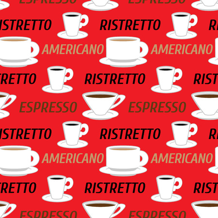 Coffee package design seamless pattern with decorate text Vector illustration.のイラスト素材