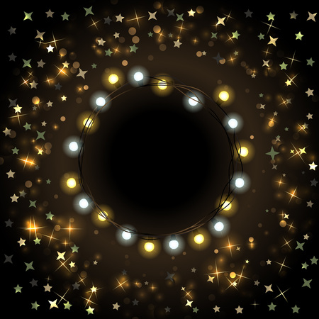 A Vector illustration new year poster with glowing light effect.のイラスト素材