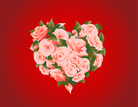 St.Valentines day holiday poster with rose flowers. Vector illustration.のイラスト素材