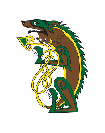 Celtic style tattoo sketch design. Vector illustration.のイラスト素材