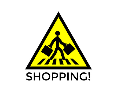 Shopping icon in street sign style design. Vector illustration.のイラスト素材