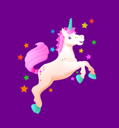 Cartoon style unicorn pattern design. Vector illustration.のイラスト素材