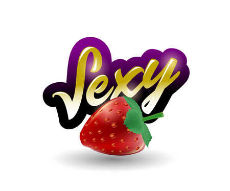 Sexy logo design with decorate letters. Vector illustration.のイラスト素材