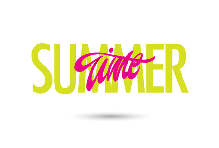 Summer time poster with decorate letters. Vector illustration.のイラスト素材