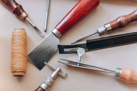 set of leathercraft tools - Slickers, Nylon hammers, Edge Creaser, Burnishers, Swivel knifes, Edge...