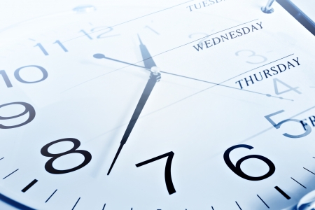 Clock and week days  Business concept imageの写真素材