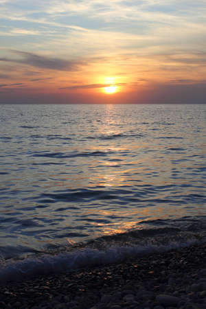 Sunset on seacoastの写真素材