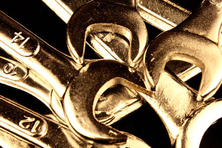 Set of wrenches on black background.の写真素材