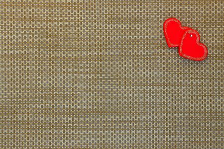 Greeting card with two heartsの写真素材