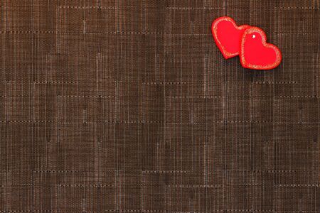Greeting card with two heartsの写真素材