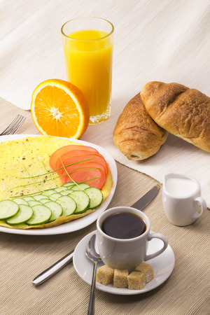 Breakfast with omeletの写真素材