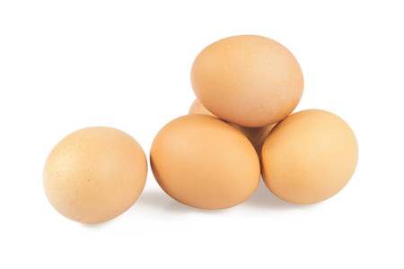 Five chicken eggsの写真素材