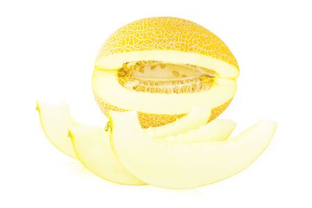 Melon and melon slicesの写真素材