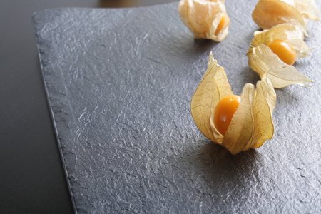 physalis on a stone backgroundの写真素材