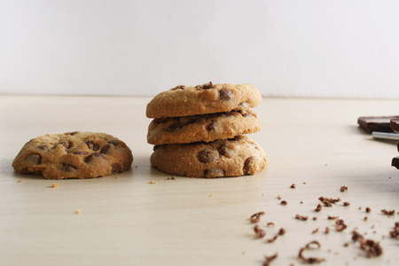 cookies with chocolate and grated chocolate