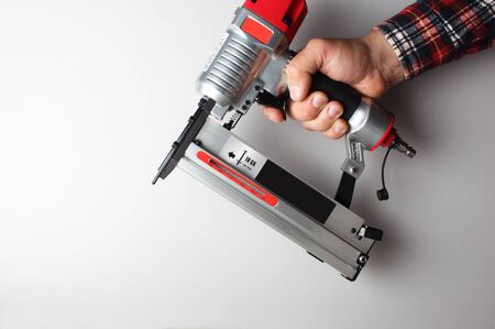 pneumatic stapler in handの写真素材