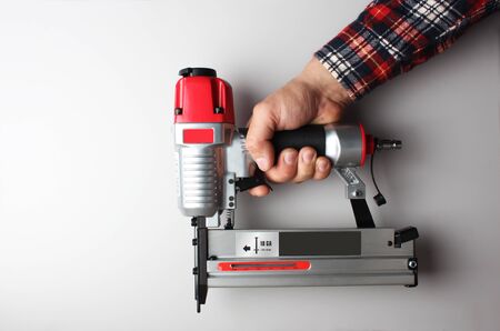 pneumatic stapler in handの写真素材