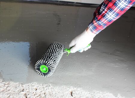 filling poses needle roller fillingの写真素材