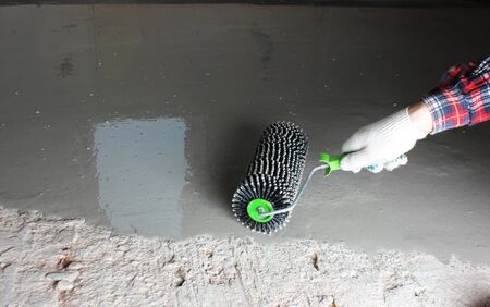 filling poses needle roller fillingの写真素材