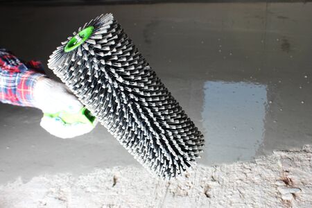 filling poses needle roller fillingの写真素材