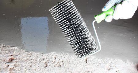 filling poses needle roller fillingの写真素材