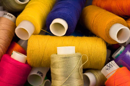 spools of thread of multiple colors