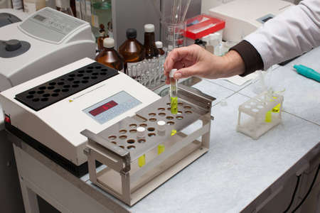 photo of some chemical tests in chemical laboratory