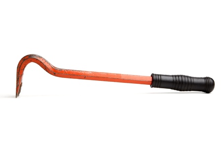 Red nail drawer with the rubber handle on a white backgroundの写真素材