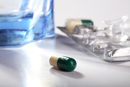 Still-life with medicines in the blister close up
